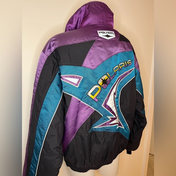 Vintage Blue Polaris Snowmobile Ski Insulated Winter Jacket USA Mens Large. - Picture 6 of 8